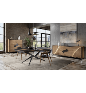 CERCLE - Enfilade 4 portes avec Led 