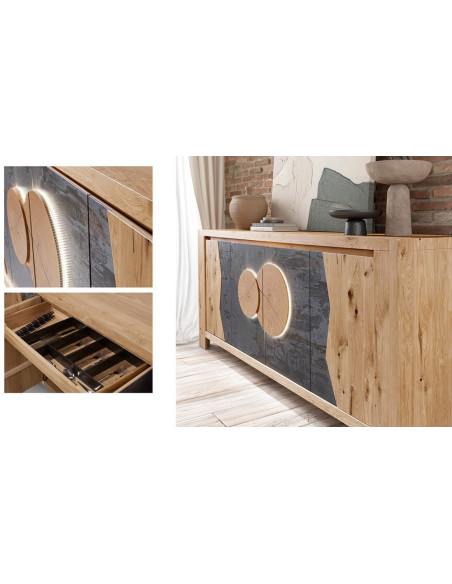 LAURAC - Enfilade 4 portes avec option éclairage  