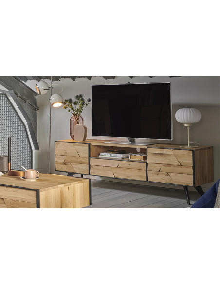 KAPLA - Meuble TV 2 portes 1 tiroir 1 niche 