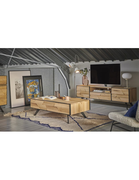 KAPLA - Meuble TV 2 portes 1 tiroir 1 niche 