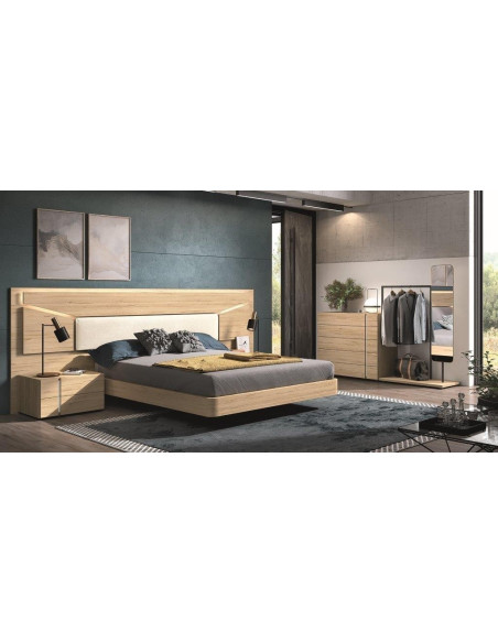 EOS - Commode 5 tiroirs avec miroir et penderie 