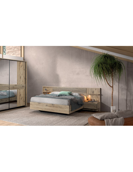 Anya - Lit 140 cm avec paroi et chevets 