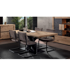 Ascha - Table de séjour pieds croisés 