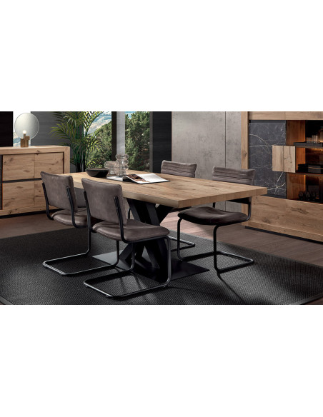Ascha - Table de séjour pieds croisés 