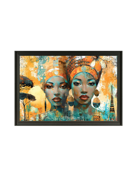 Romaric - Tableau 2 africaines turquoises 