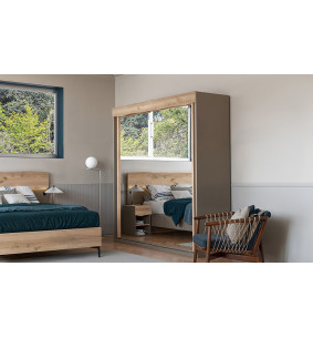 Ecorce - Armoire 2 portes miroirs 