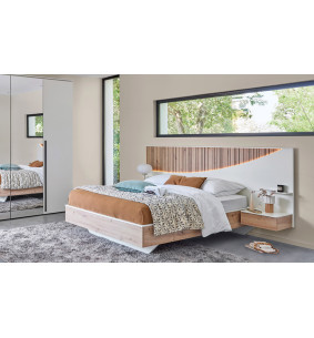 Opale - Lit pour couchage 160x200 avec tête et chevets attenants 