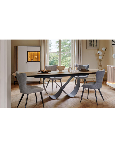 Topaze - Table plateau céramique extensible 