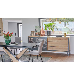 Edge - Enfilade 2 portes coulissantes avec éclairage 