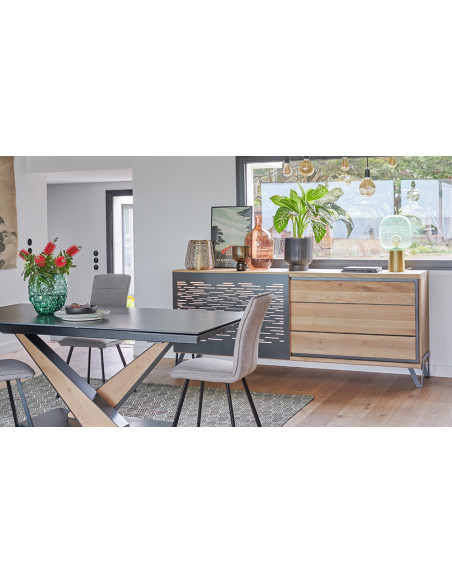 Edge - Enfilade 2 portes coulissantes avec éclairage 