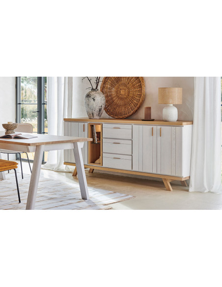 Havane - Enfilade 4 portes 1 tiroir 1 niche 