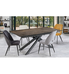 Daphné - Table de séjour extensible pieds croisés 