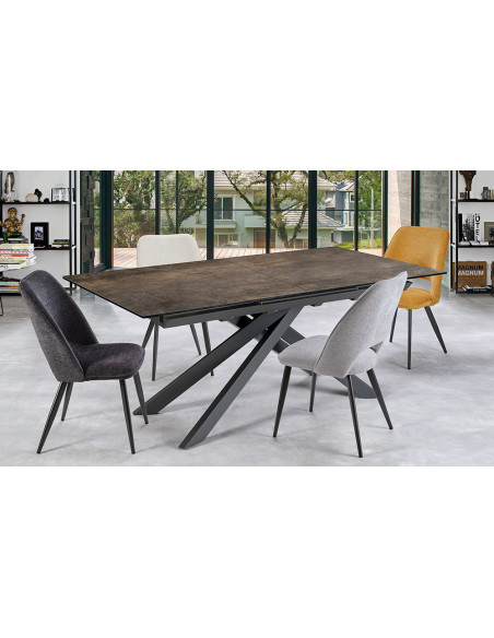 Daphné - Table de séjour extensible pieds croisés 