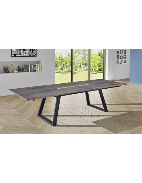 Salto  - Table plateau céramique extensible 