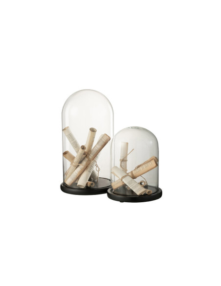 Parchemin  - Cloche verre Beige large 