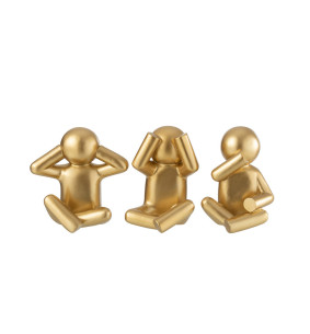 P'tit Maurice - Figurines dorée, assortiment de 3 