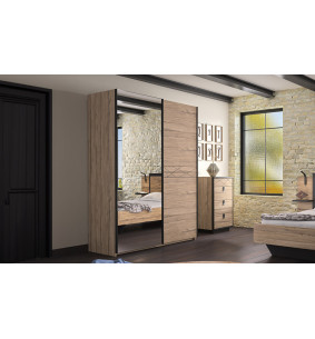Thalya - Armoire 2 portes dont 1 porte glace  