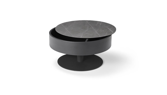 Circle - Table basse ronde avec coffre de rangement 