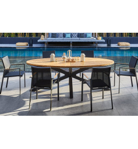 Eronne - Table de repas outdoor ovale 
